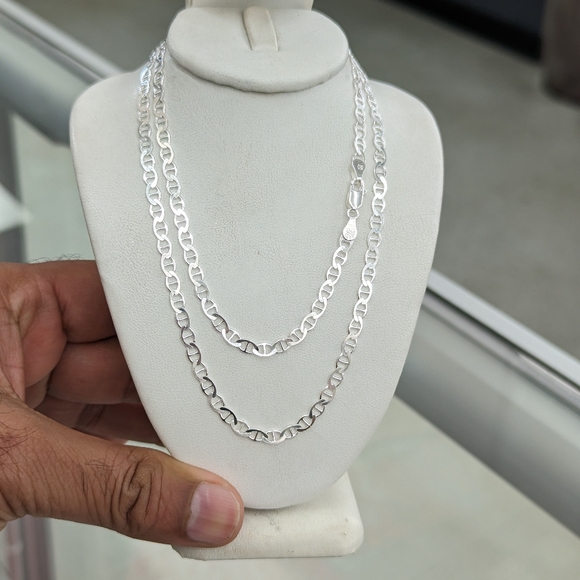 925 Sterling Silver Flate Mariner style chain